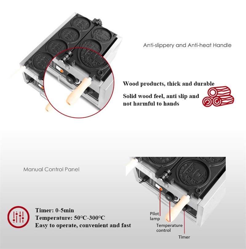 4 pezzi piccola moneta d'oro m - Mini Waffle Maker Machine recensione e prezzo
